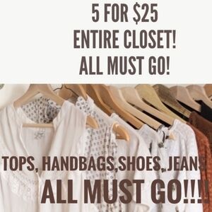 🌻 5 for $25 on the ENTIRE Closet Spring  Liquidation Sale!!! 🌻
